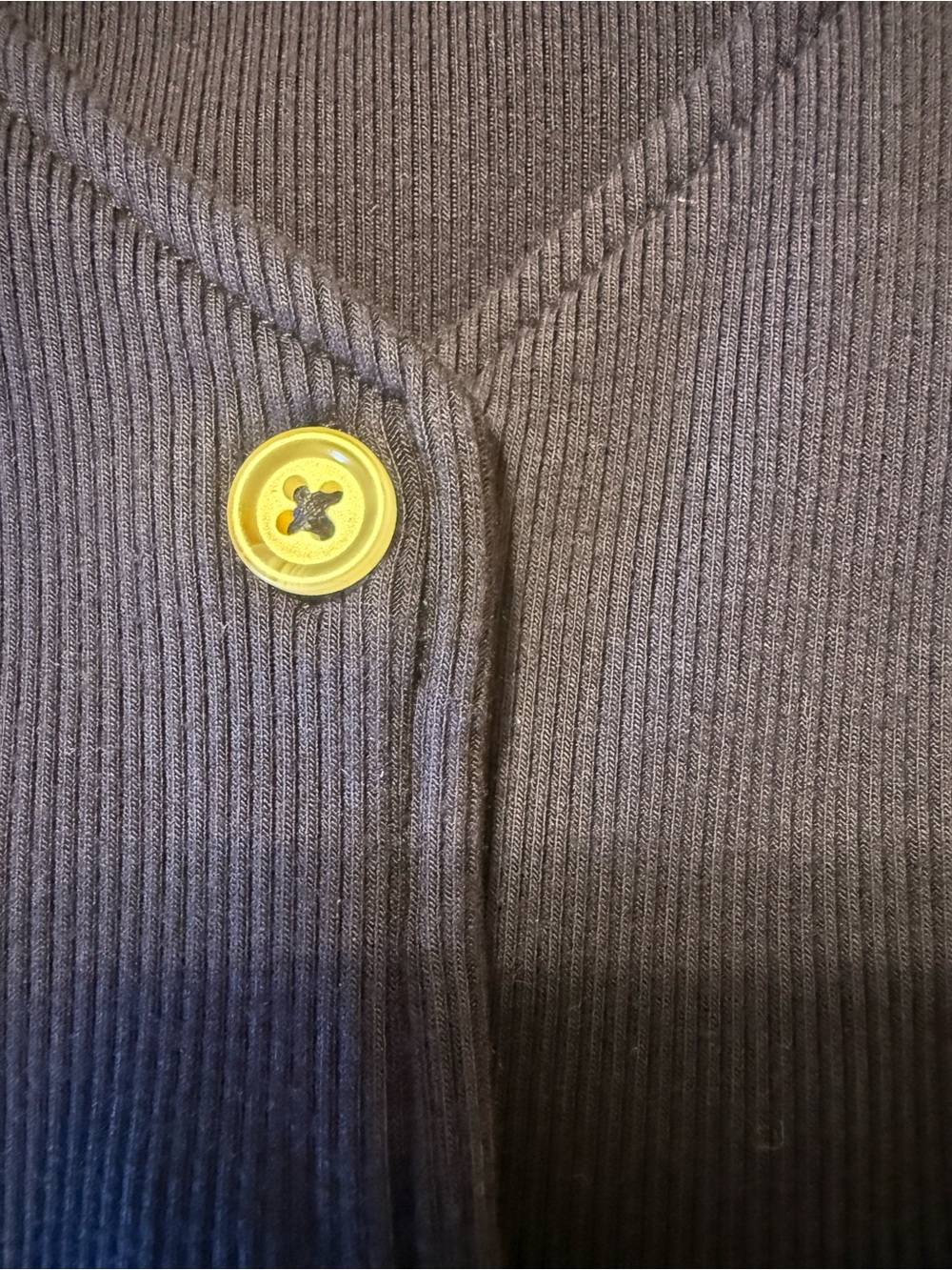 Tahari Navy Ribbed Button-Front Tank - Picture 3 of 6